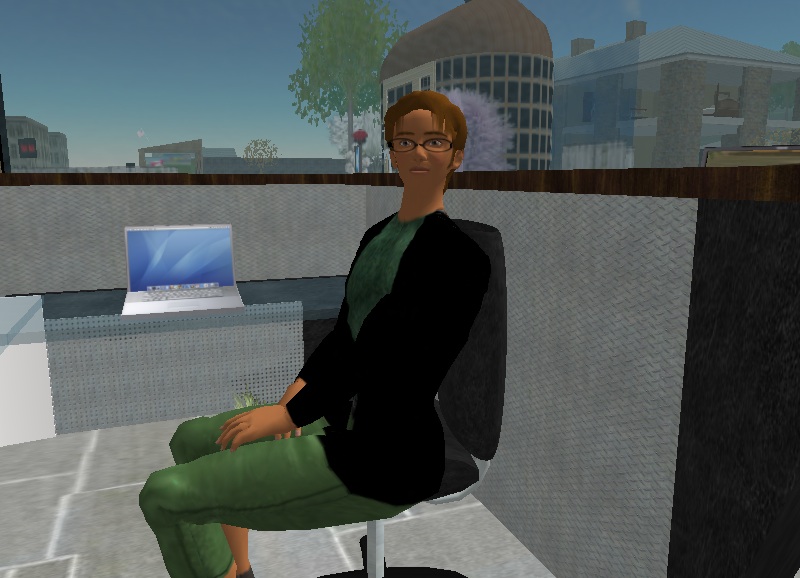 Peter Krogstad in his offices with his new Powerbook
