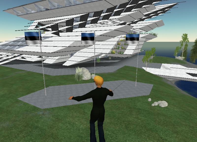 Peter Krogstad flying at the Estonian Embassy