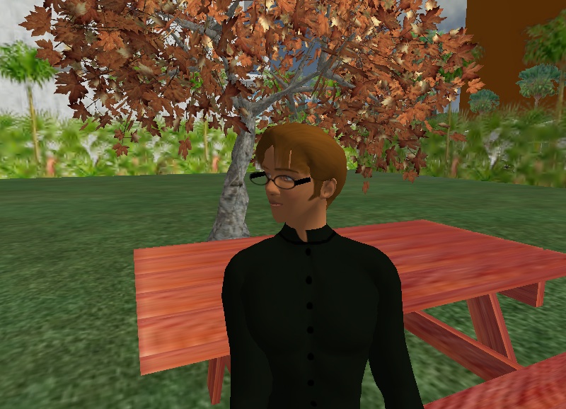 Peter Krogstad in his backyard in his new neighbourhood Stratus